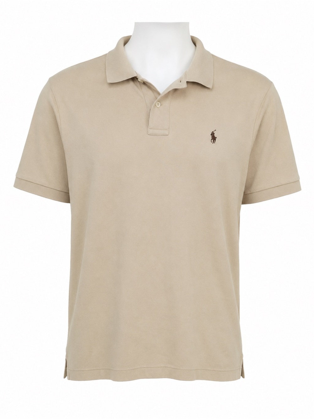 Size XL Polo Ralph Lauren Men’s Beige Tan Cotton Short Sleeve Pony Logo Polo